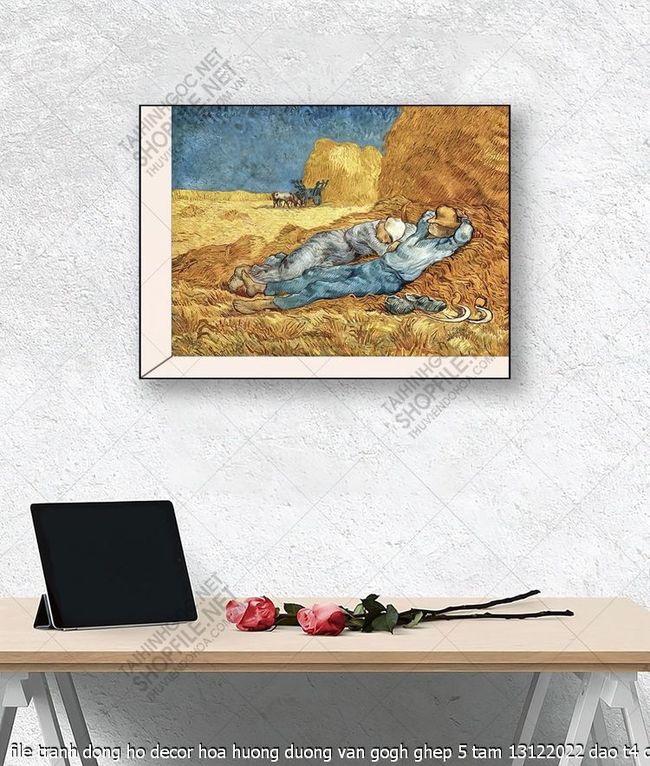 file tranh dong ho decor hoa huong duong van gogh ghep 5 tam 13122022 dao t4